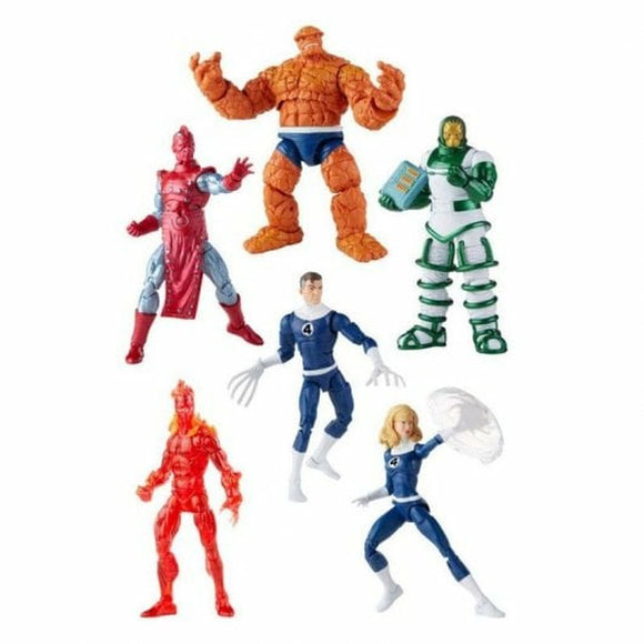 Action Figure Hasbro Marvel Legends Fantastic Four Vintage 6 Pieces-0