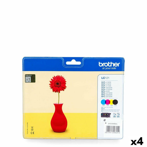 Original Ink Cartridge Brother LC121 Yellow (4 Units)-0