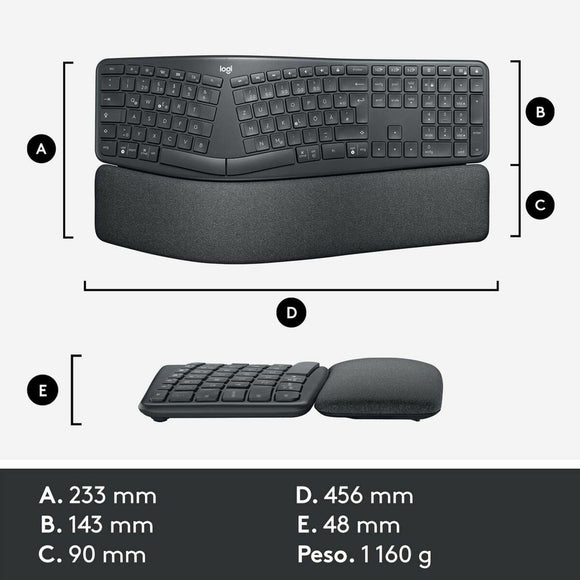Keyboard Logitech 920-010105 Black Grey Graphite Spanish Qwerty-0