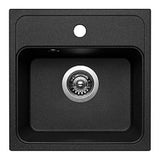 Sink with One Basin Pyramis Camea 35 x 26,5 cm Black 1 Piece-0