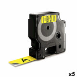 Laminated Tape for Labelling Machines Dymo D1-19 45808 LabelManager™ Black Yellow (5 Units)-0
