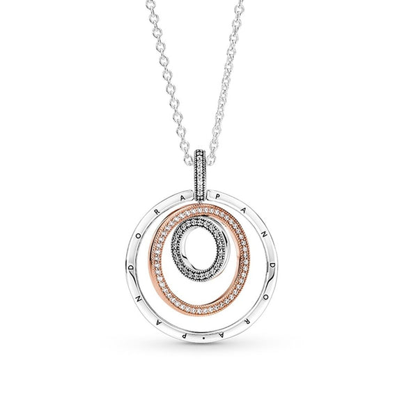 Ladies' Necklace Pandora TWO-TONE CIRCLES-0