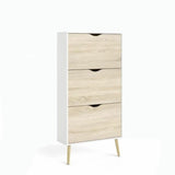 Shoe Rack White Wood Oak 70,2 x 23,9 x 138,9 cm-4