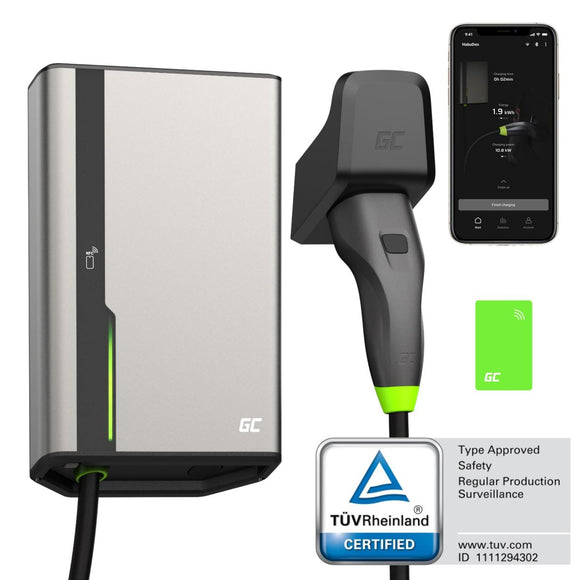 Greencell HabuDen Wallbox 22kW 32A 7,5m NFC Kabel Typ 2-0