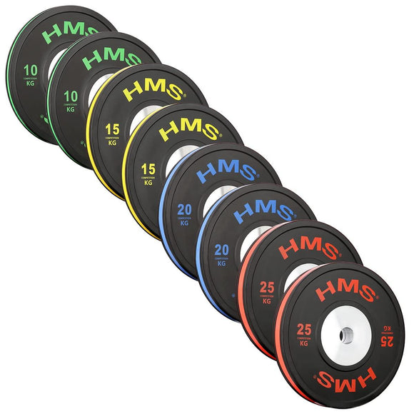 HMS Fitness BTBR Set Olympic Bumper Plates 10 kg, 15 kg, 20 kg, 25 kg 8 Pieces-0