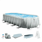 Removable pool Intex Prism Frame 610 x 122 x 305 cm 610 x 305 x 122 cm 18.202 l Grey Oval-0
