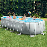 Detachable Pool Intex Prism Frame 610 x 122 x 305 cm 18.202 l Grey Oval-5