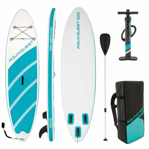Inflatable Paddle Surf Board with Accessories Intex Aqua Quest Blue White-0