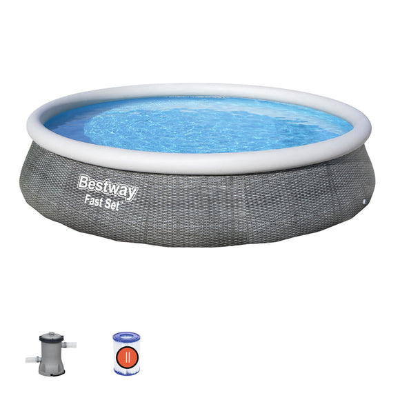 Inflatable pool Bestway Grey 7340 L 396 x 84 cm-0