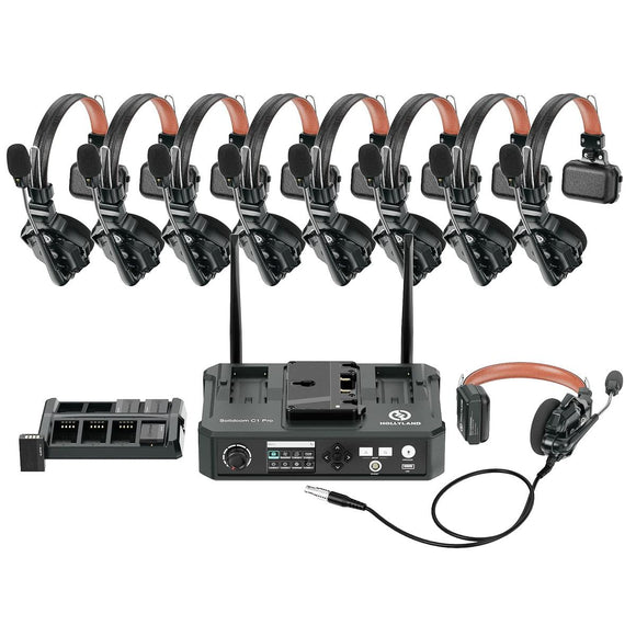 Hollyland Solidcom C1 ProWireless Intercom System with 8 ENC headsets with Hub Station-0
