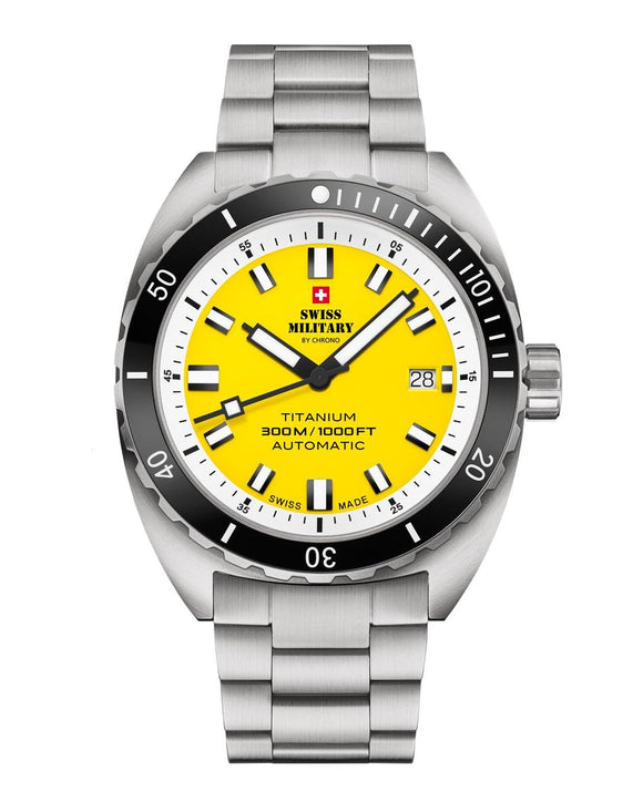 Swiss Military SMA34100.05 Diver Titanium Automatic Mens Watch 42mm 30ATM-0