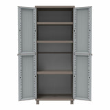 Broom cupboard Terry Jrattan 369 Grey 68 x 37,5 x 170 cm Plastic 3 Shelves-2