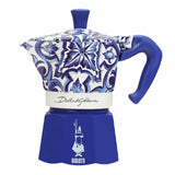 Italian Coffee Pot Bialetti MOKA D&G Blue Stainless steel 4 Cups-2