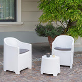 Table Set with 2 Armchairs IPAE Progarden Luna sluc06bg White Garden (3 Pieces)-3