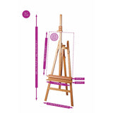 Easel MABEF 66 x 245 x 76 cm Adjustable beech wood-8