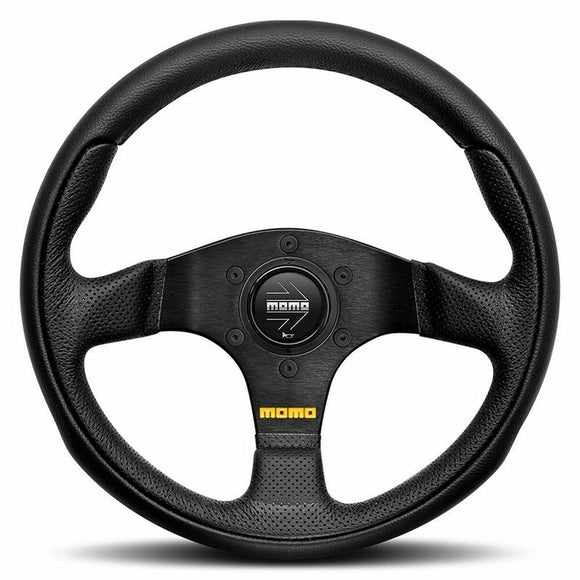 Racing Steering Wheel Momo TEAM Black 28 cm Leather-0