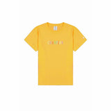 Women’s Short Sleeve T-Shirt Champion Crewneck Croptop Yellow-4