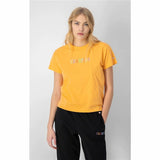 Women’s Short Sleeve T-Shirt Champion Crewneck Croptop Yellow-3