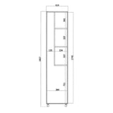 Broom cupboard Alexandra House Living White Wood MDP 42 x 183 x 41 cm 1 door Reversible With wheels-1