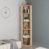 Corner Shelves Alexandra House Living Oak Wood MDP 33 x 161 x 33 cm 5 Shelves-3