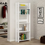 Bookshop Alexandra House Living White Wood MDP 57 x 155 x 25 cm 5 Shelves-2