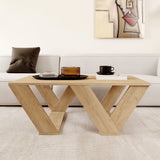 Centre Table Alexandra House Living Diagonal Oak Wood MDP 110 x 40 x 60 cm-3