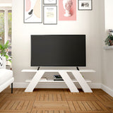 TV furniture Alexandra House Living Diagonal White 140 x 40 x 34 cm-2