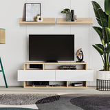 TV furniture Alexandra House Living White Brown 125 x 42 x 32 cm-4