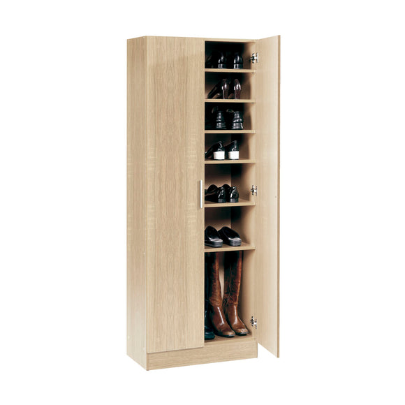 Shoe cupboard Alexandra House Living Light brown 59 x 171 x 35 cm 2 doors 7 Shelves-0