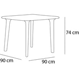 Table Resol Dessa White polypropylene 90 x 90 x 72 cm-2