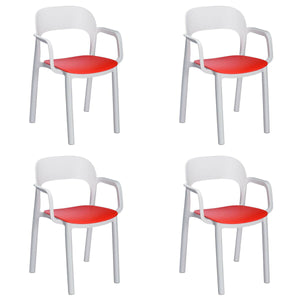 Garden chair Garbar Ona White Red polypropylene 56 x 79 x 52 cm 56 x 52 x 79 cm 4 Units (4 Pieces)-0