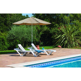 Table Set with Sun Loungers Resol Master + Andorra White 3 Pieces-6