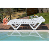 Table Set with Sun Loungers Resol Master + Andorra White 3 Pieces-3