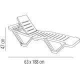 Table Set with Sun Loungers Resol Master + Andorra White 3 Pieces-1