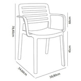 Garden chair Garbar Wind Brown Chocolate polypropylene 58 x 78 x 54 cm 58 x 54 x 78 cm 4 Units (4 Pieces)-7