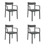 Garden chair Garbar Elba Dark grey polypropylene 56 x 53 x 80 cm 4 Units (4 Pieces)-0