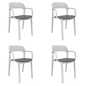 Garden chair Garbar Ona White Dark grey polypropylene 56 x 79 x 52 cm 56 x 52 x 79 cm 4 Units (4 Pieces)-0