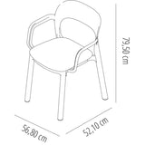 Garden chair Garbar Ona White Dark grey polypropylene 56 x 79 x 52 cm 56 x 52 x 79 cm 4 Units (4 Pieces)-8