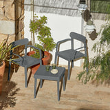 Table set with chairs Garbar Alba-Elba Dark grey 3 Pieces-3