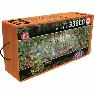 Puzzle Educa 16066.0 The Wild Life (FR) 33600 Pieces 570 x 157 cm-0