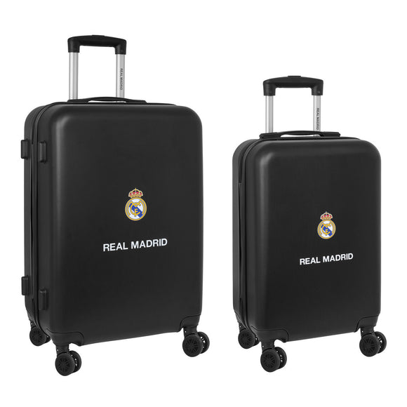 Set of suitcases Real Madrid C.F. + mediano 24 Trolley Navy Blue 40 x 63 x 26 cm (2 Pieces)-0