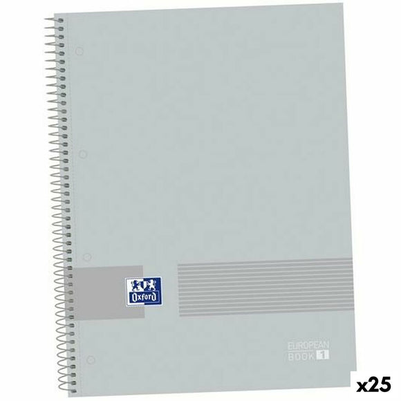 Set of exercise books Oxford &YOU EUROPEANBOOK Grey A4+ 80 Sheets 5 Pieces (25 Units)-0