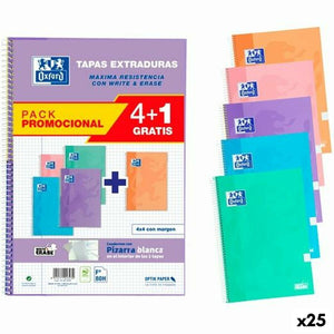 Notebook Oxford WRITE&ERASE Pastel Din A4 80 Sheets 21,5 x 31,5 cm 5 Pieces (25 Units)-0