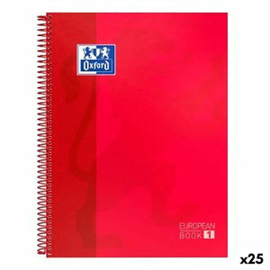 Notebook Oxford EUROPEANBOOK 1 Red A4+ 80 Sheets 5 Pieces (25 Units)-0