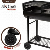 Coal Barbecue with Wheels Aktive Plastic Enamelled Metal 97 x 96 x 42 cm Black-4