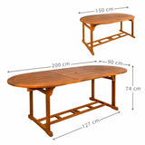 Expandable table Aktive Acacia Extendable Oval 200 x 100 x 74 cm-3