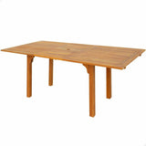 Expandable table Aktive Acacia Rectangular 200 x 100 x 74 cm-0