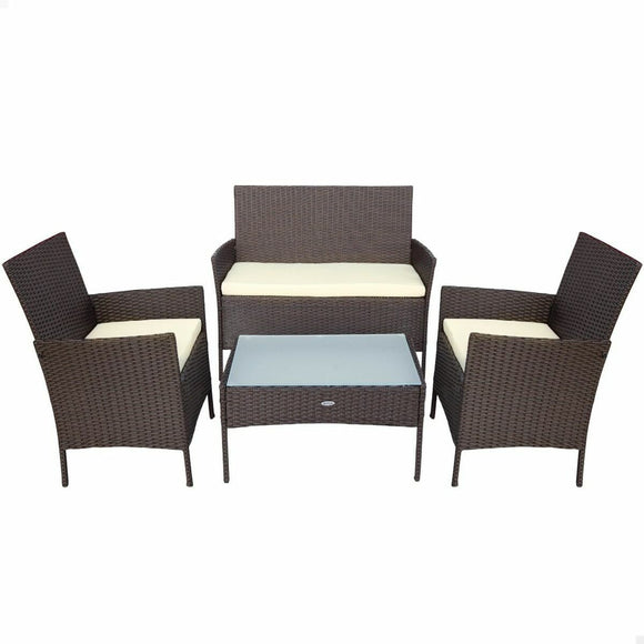 Garden furniture Aktive Rattan Black 4 Pieces-0