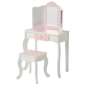 Dressing Table with Stool Teamson Pink White Spots 63 x 100 x 29 cm-0