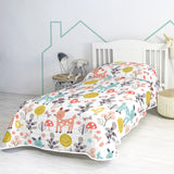 Bedspread (quilt) HappyFriday Moshi Moshi Multicolour 180 x 260 cm Deer Forest-4